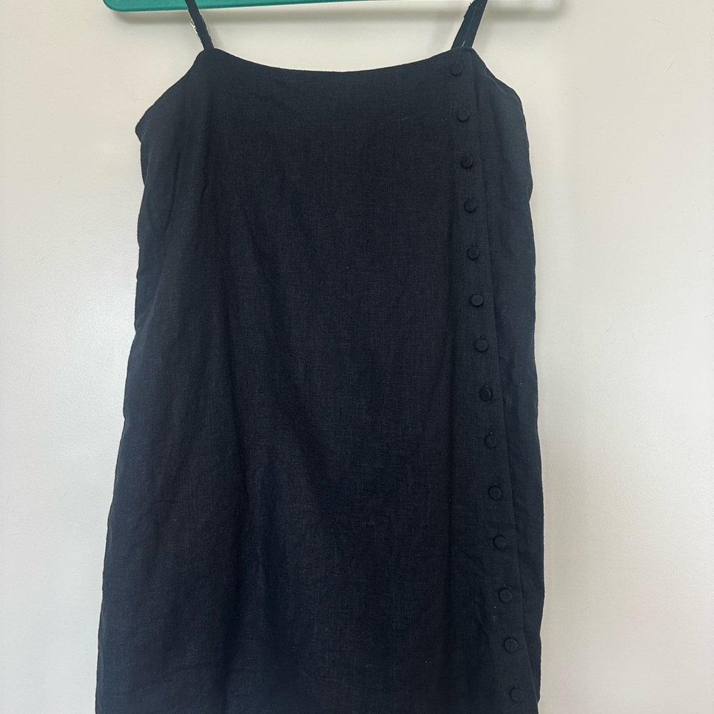 Abercrombie & Fitch Black Linen Button Skort Dress